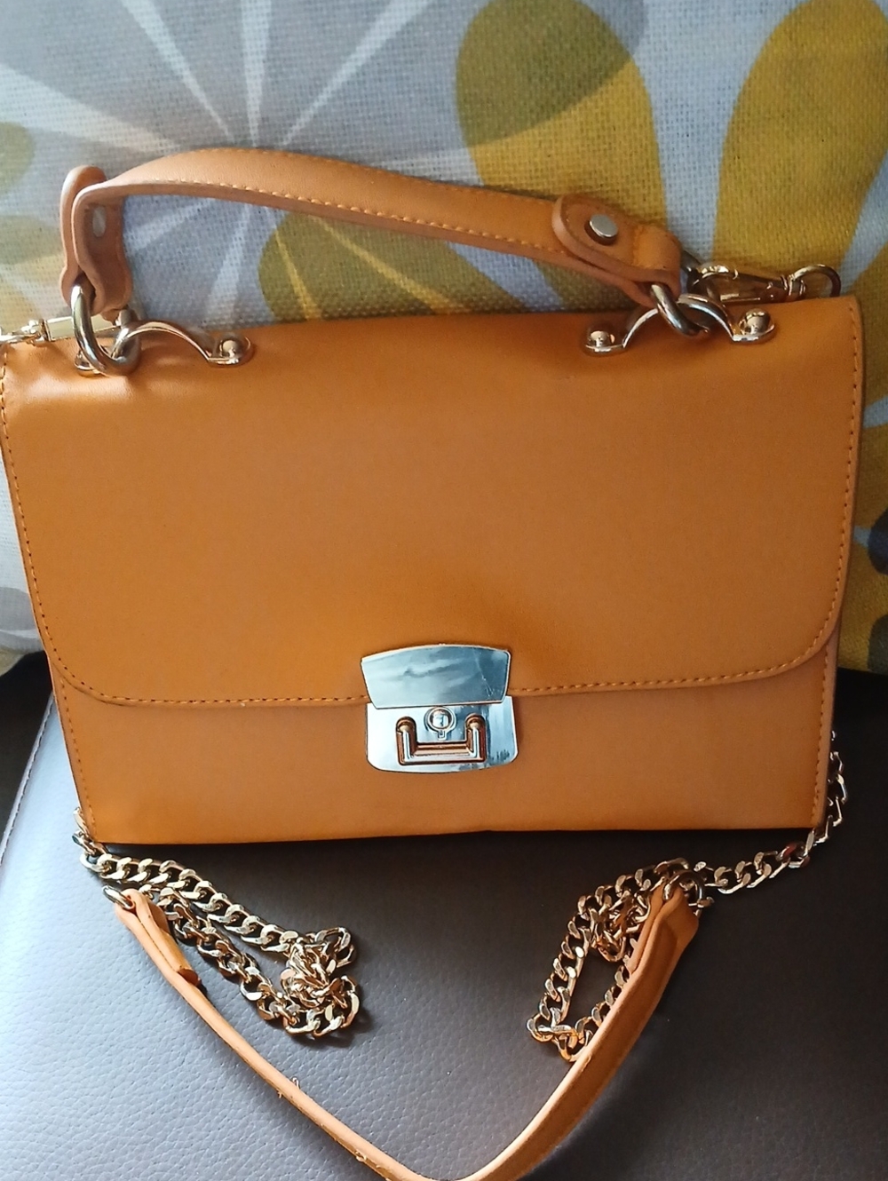 T.J.Maxx Orange Leatherette Top-Handle Crossbody Bag